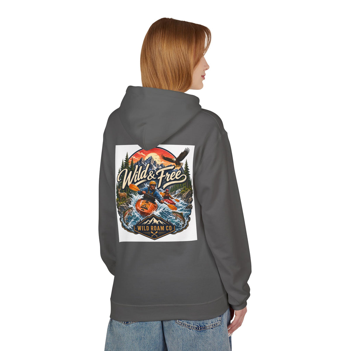 Hoodie — "Wild & Free" Kayak Adventure Pullover