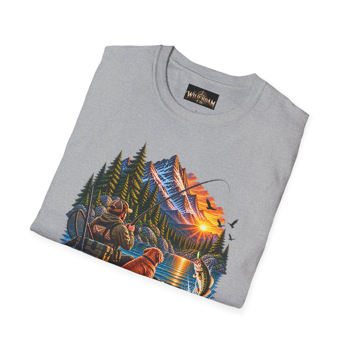 Nature Camping T-Shirt — Mountain Sunset  Lake Scene