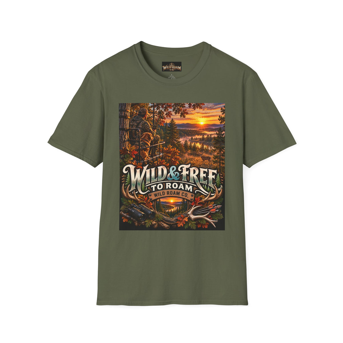 Wild & Free To Roam T-Shirt — Outdoor Nature Sunset Graphic Tee