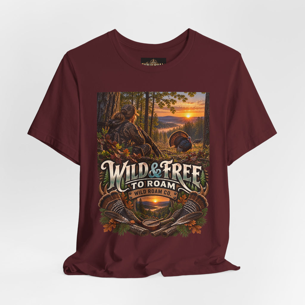 Women's Wild & Free To Roam T-Shirt — Outdoor Adventure Nature Graphic Tee