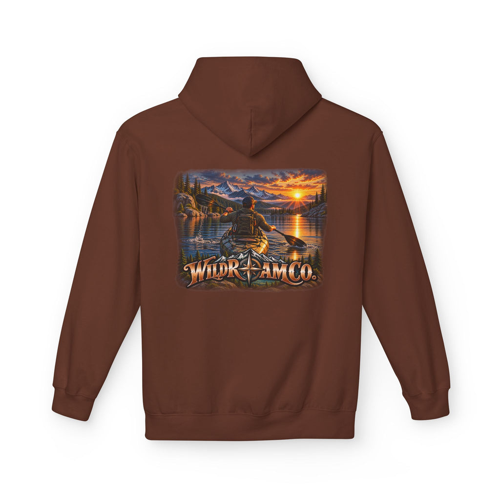 Wild Roam Co. Men's Hoodie — Sunset Kayak Graphic Hoodie