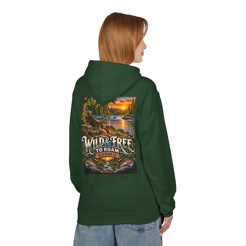 Wild Roam Co Hoodie--Bank Fishing Sunset