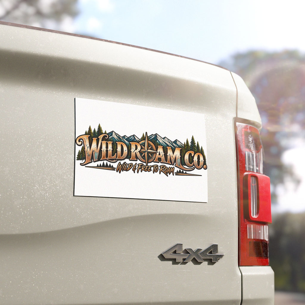 Wild Roam Co. Car Magnet — Outdoor Adventure Vehicle Decal