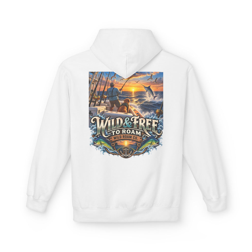 Hoodie - "Wild & Free to Roam" Ocean Angler Adventure Pullover