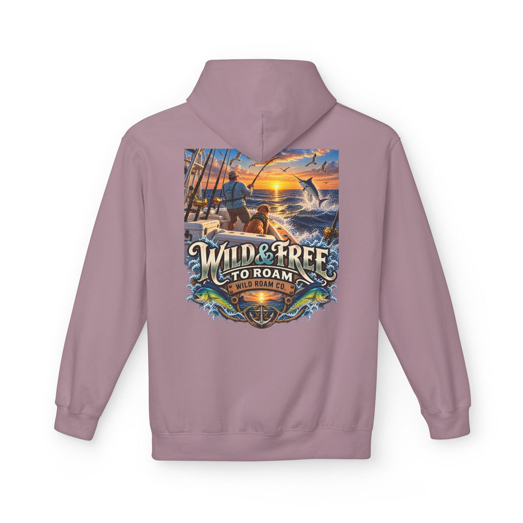 Hoodie - "Wild & Free to Roam" Ocean Angler Adventure Pullover