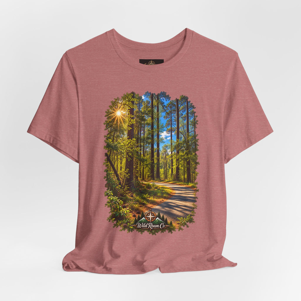 Wild Roam Co Unisex Tee--Matt 7:14 Forest Path