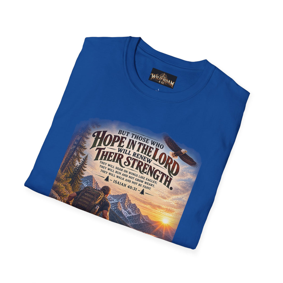 Men's Christian Hiking T-Shirt — "Those Who Hope in the Lord Will Renew Their Strength" Inspirational Faith Tee