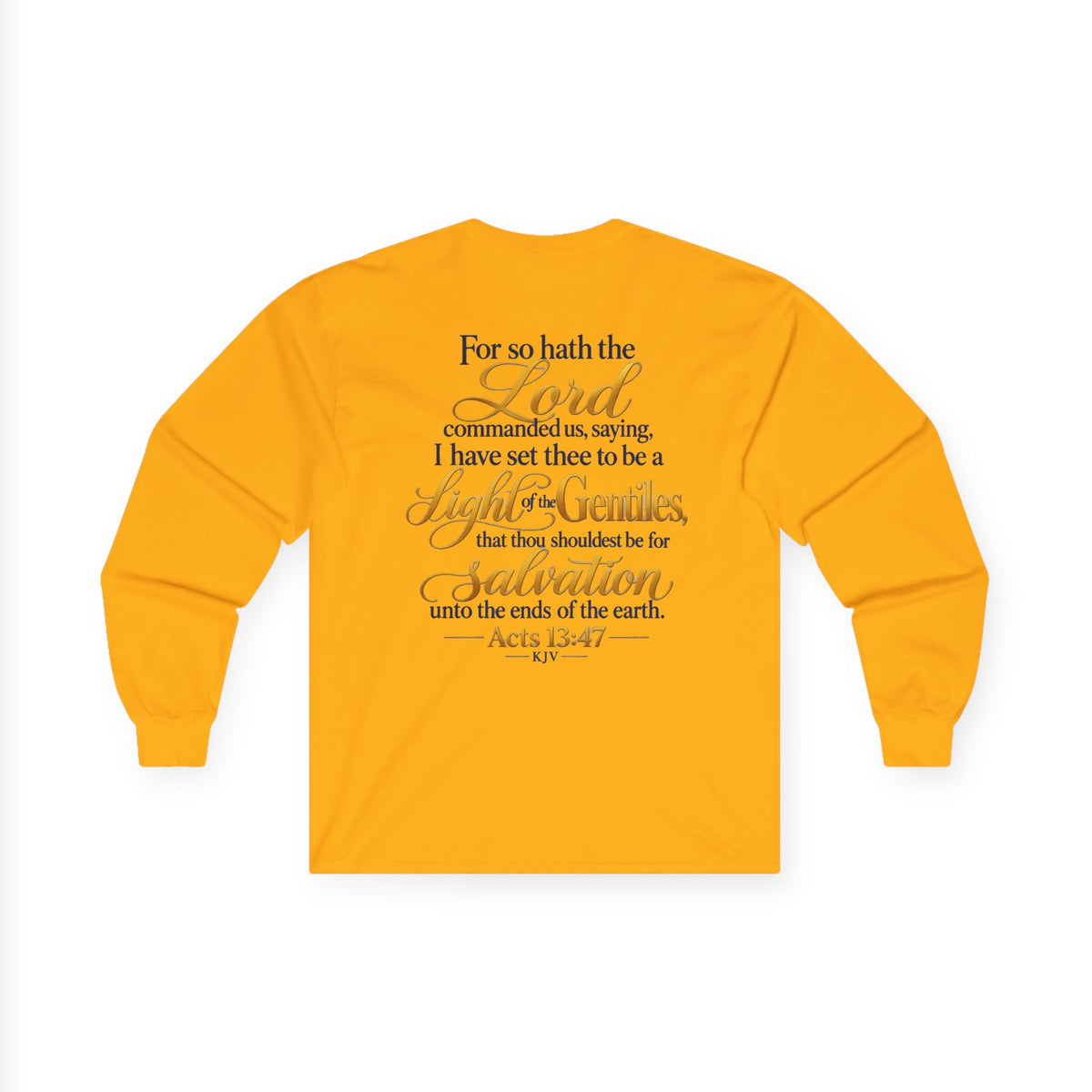 Long Sleeve Tee - "Wild + Roam Co." Faith Logo Sunset Graphic with Acts 13:47 Scripture Back