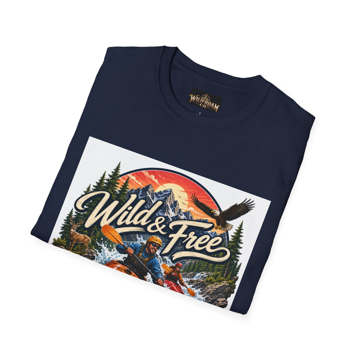 Wild & Free Kayak T-Shirt — Outdoor Adventure Graphic Tee