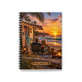 Beach Sunset Spiral Notebook — 'Wild Roam Co.' Travel Journal, Lined Pages