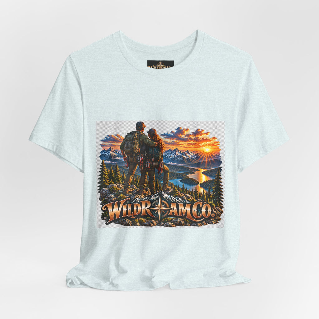 Couple Peak View T-Shirt - Wild Roam Co. Scenic Sunset Hiking Tee