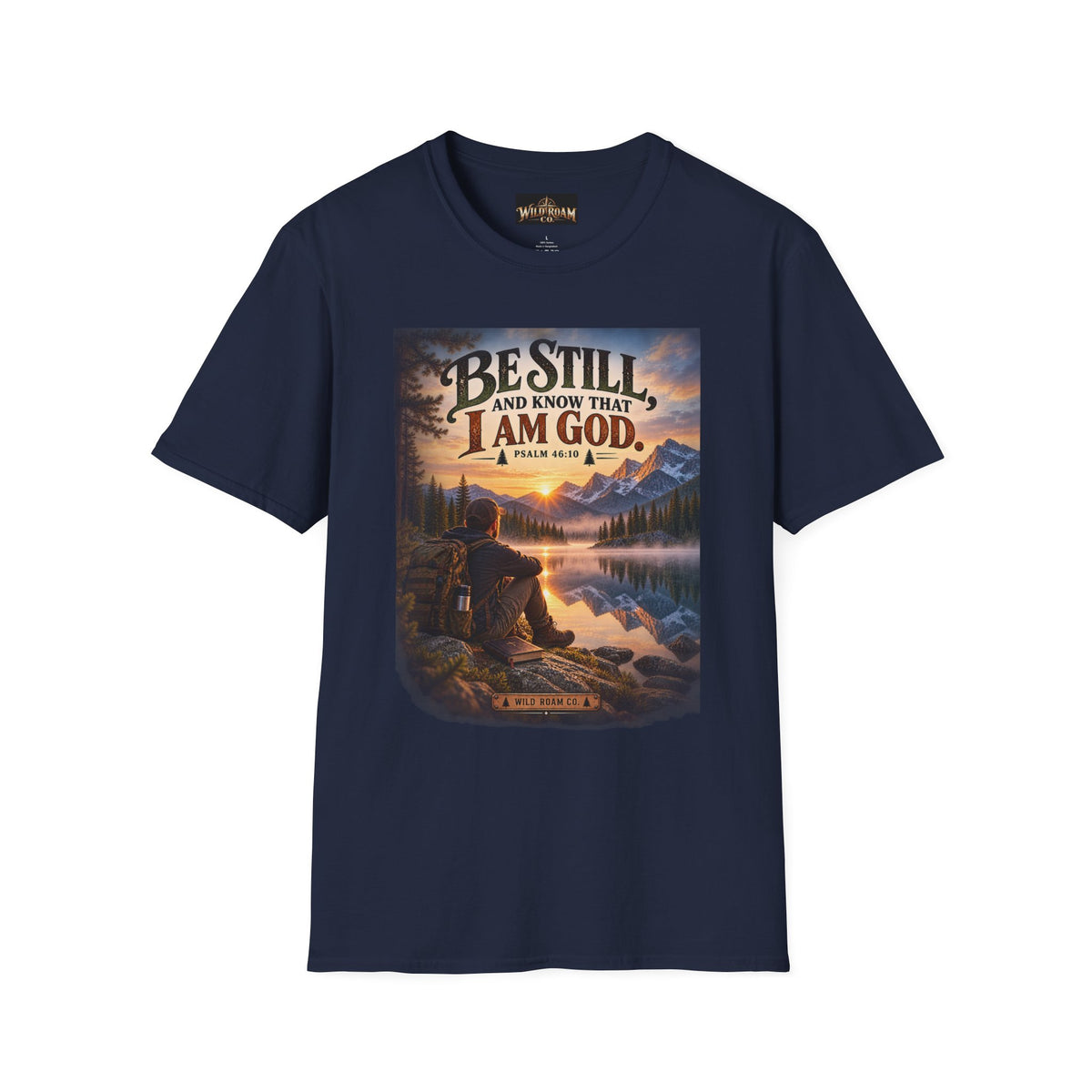 Men's Christian Mountain T‑Shirt – "Be Still and Know That I Am God" Inspirational Faith Tee