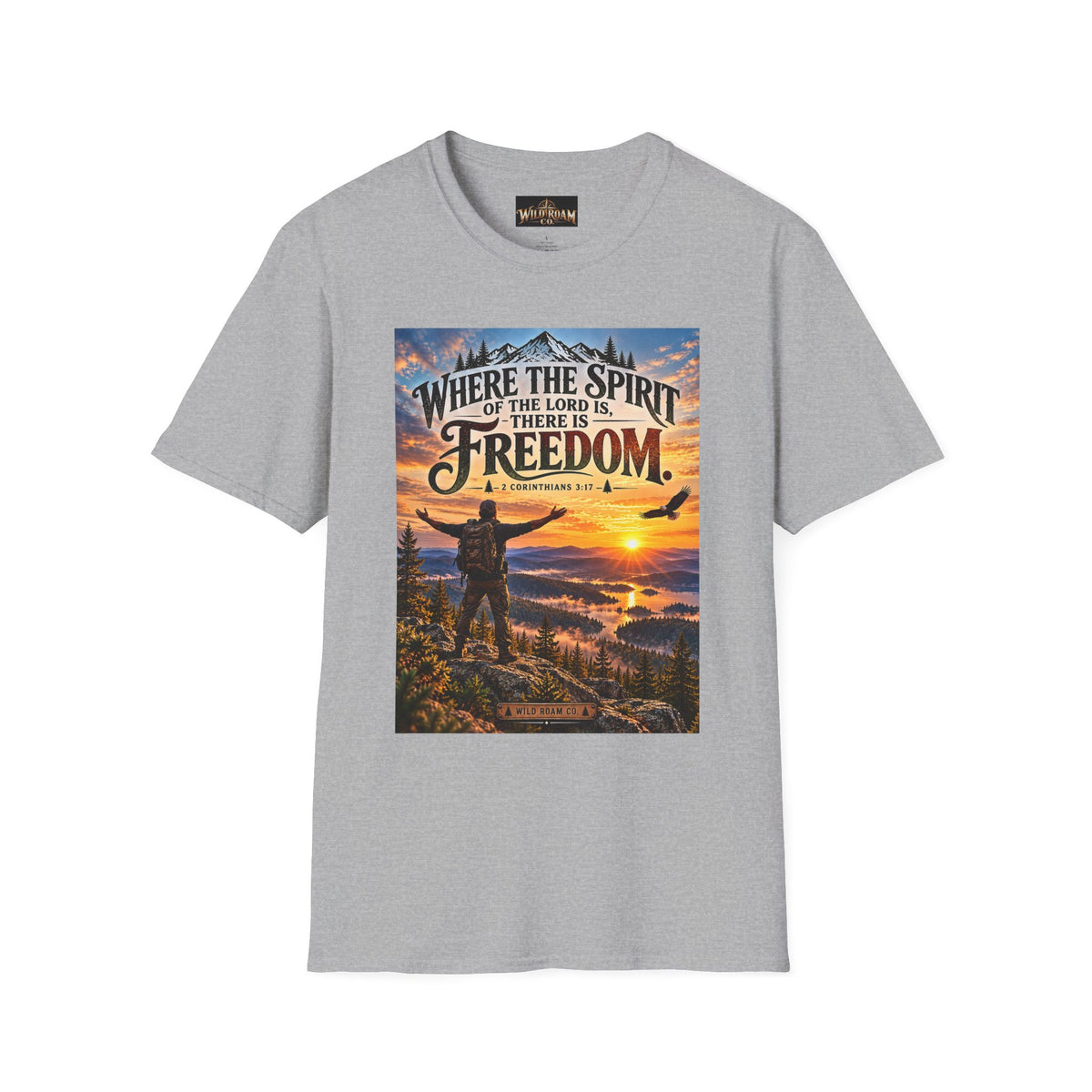 Men's Freedom Sunrise Christian T-Shirt – "Where the Spirit of the Lord is, there is Freedom"