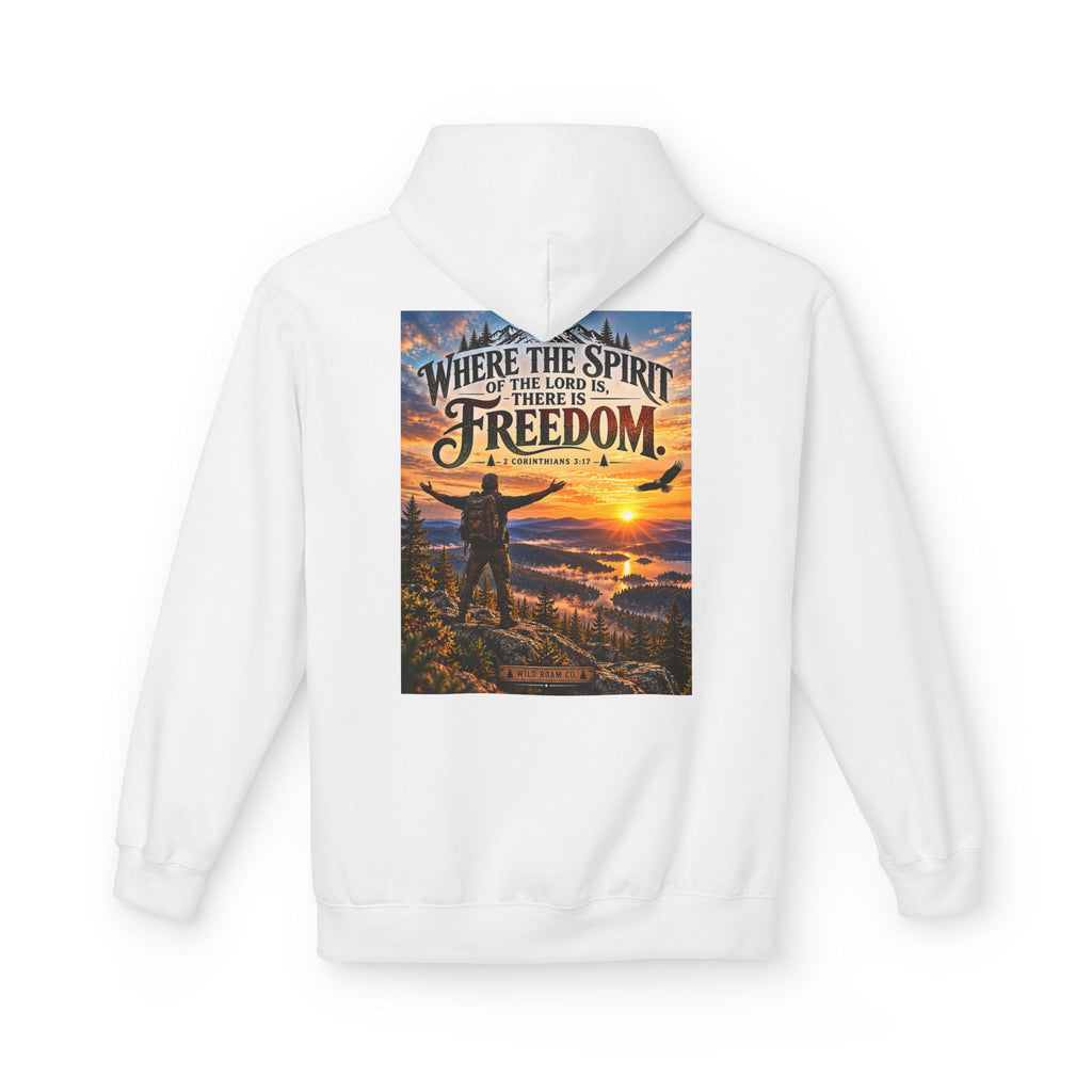 Men's Hoodie - ‘Where the Spirit of the Lord Is… There Is Freedom’ Scenic Christian Adventure Hoodie