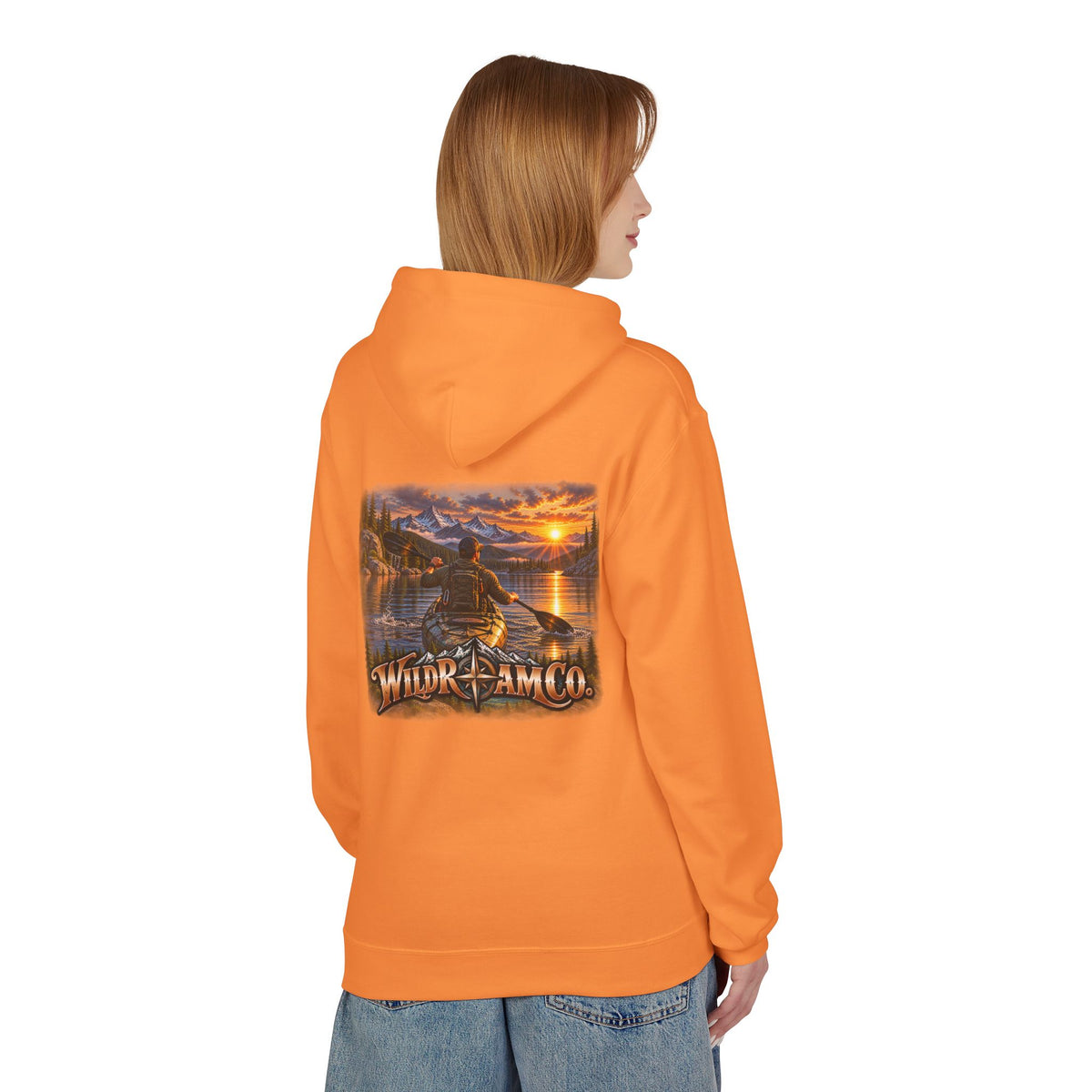 Wild Roam Co. Men's Hoodie — Sunset Kayak Graphic Hoodie