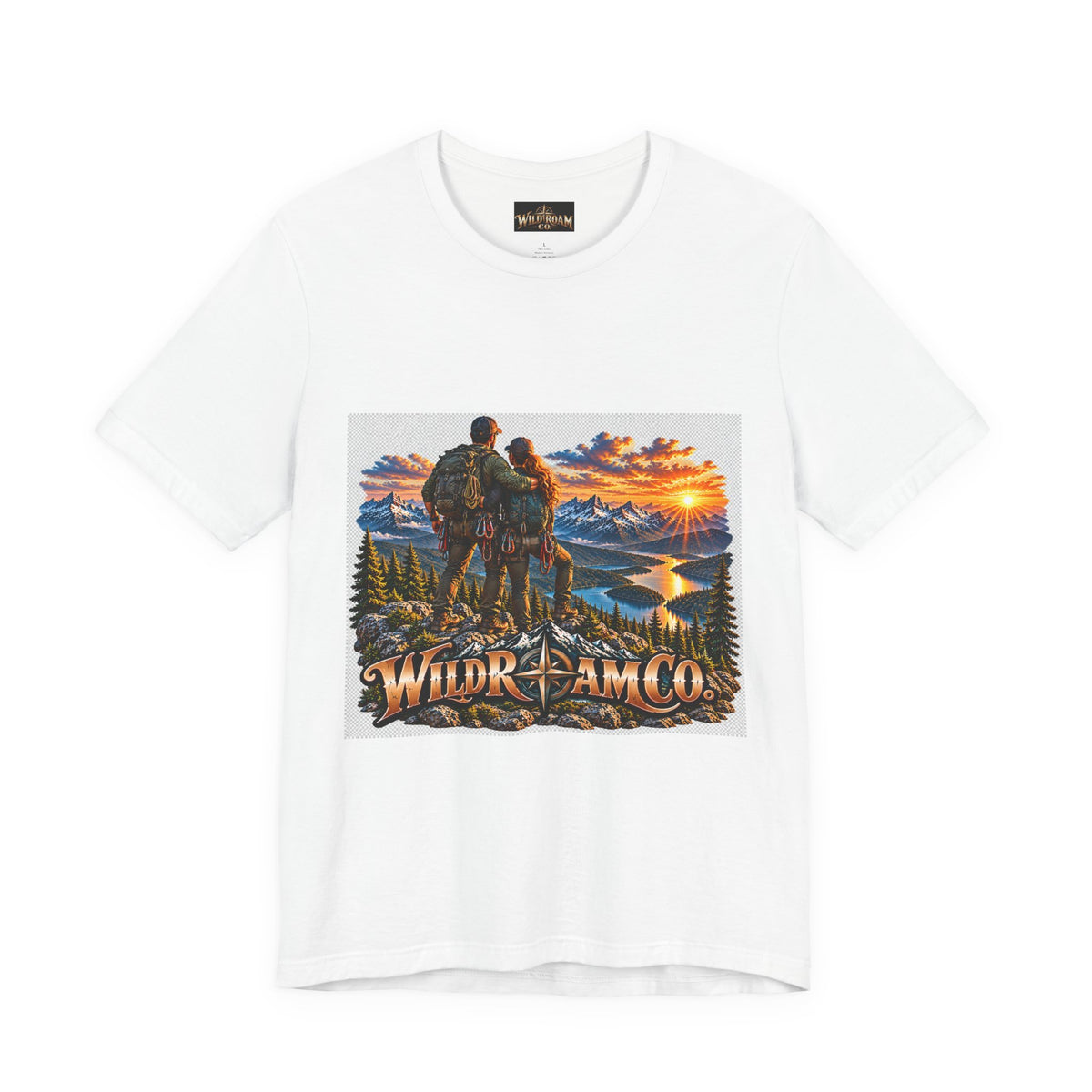 Couple Peak View T-Shirt - Wild Roam Co. Scenic Sunset Hiking Tee