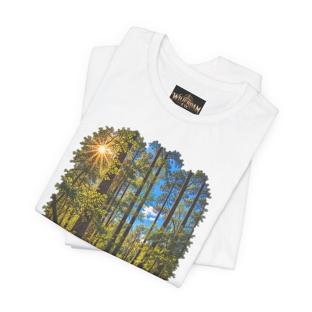 Wild Roam Co Unisex Tee--Matt 7:14 Forest Path