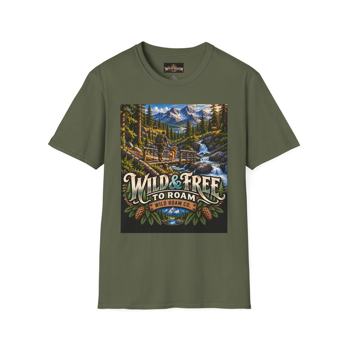Wild & Free To Roam T-Shirt — Vintage Mountain Nature Graphic Tee