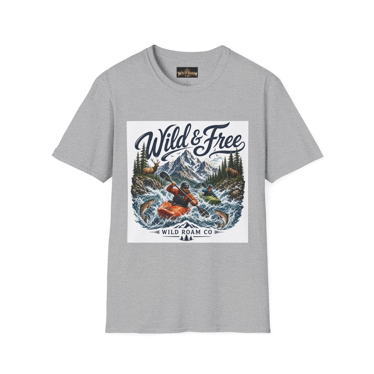 Wild & Free Kayaking T-Shirt — Mountain River Adventure Tee