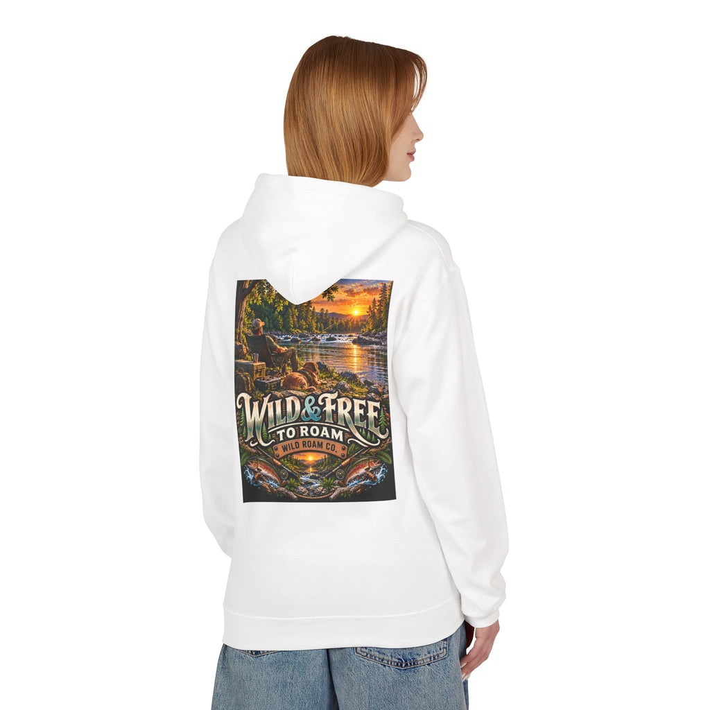 Wild Roam Co Hoodie--Bank Fishing Sunset