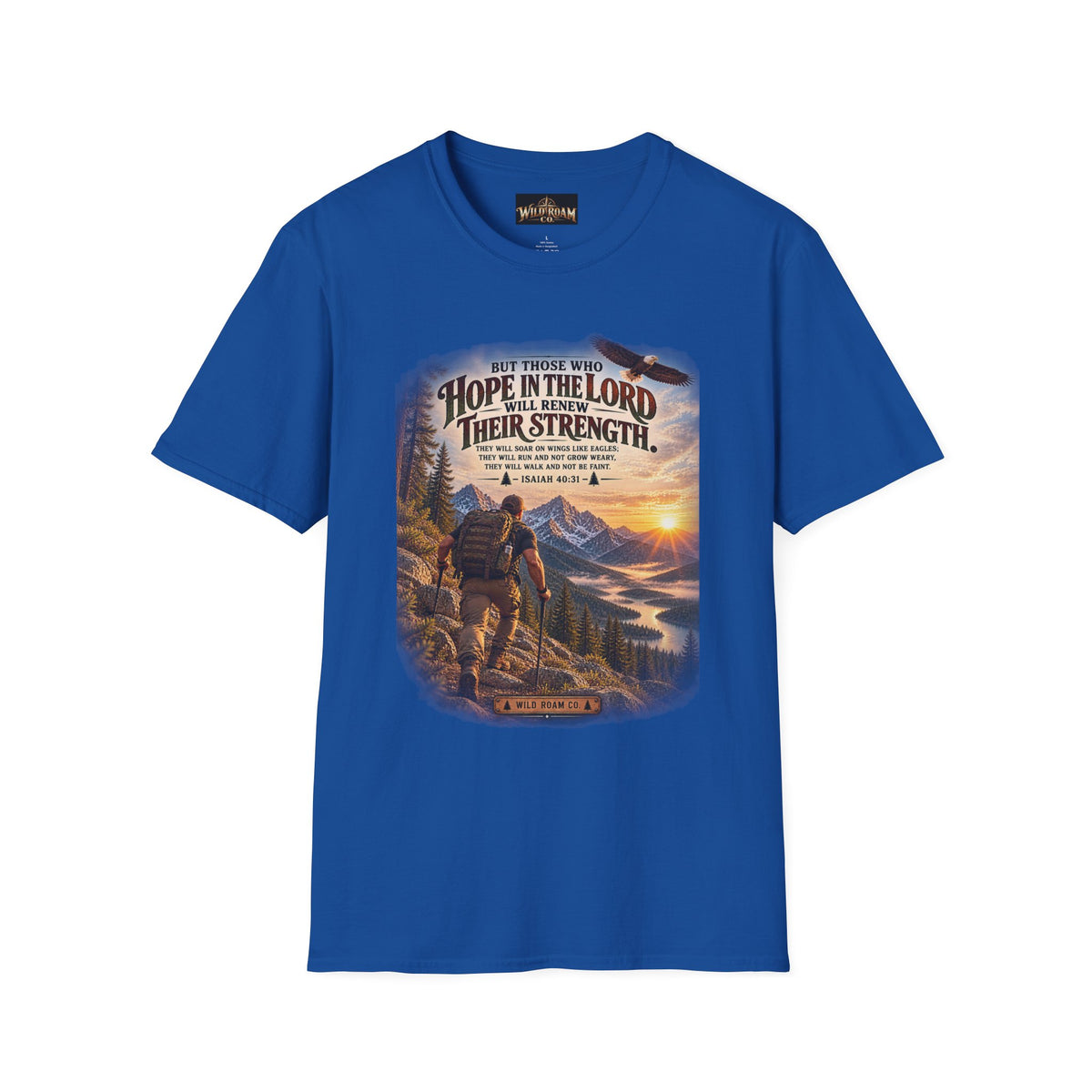 Men's Christian Hiking T-Shirt — "Those Who Hope in the Lord Will Renew Their Strength" Inspirational Faith Tee