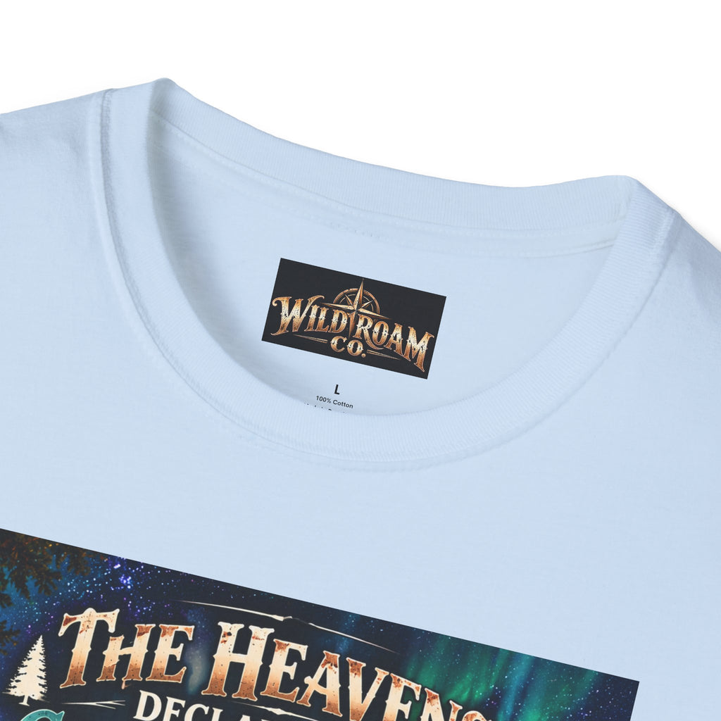 Men's Christian Campfire T-Shirt — "The Heavens Declare the Glory of God" Scenic Faith Tee