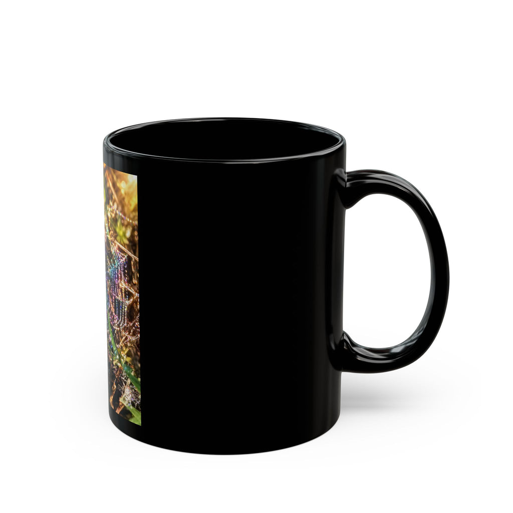 Inspirational Spiderweb Nature Mug — "This is the day the LORD has made; rejoice" (Black 11oz/15oz)