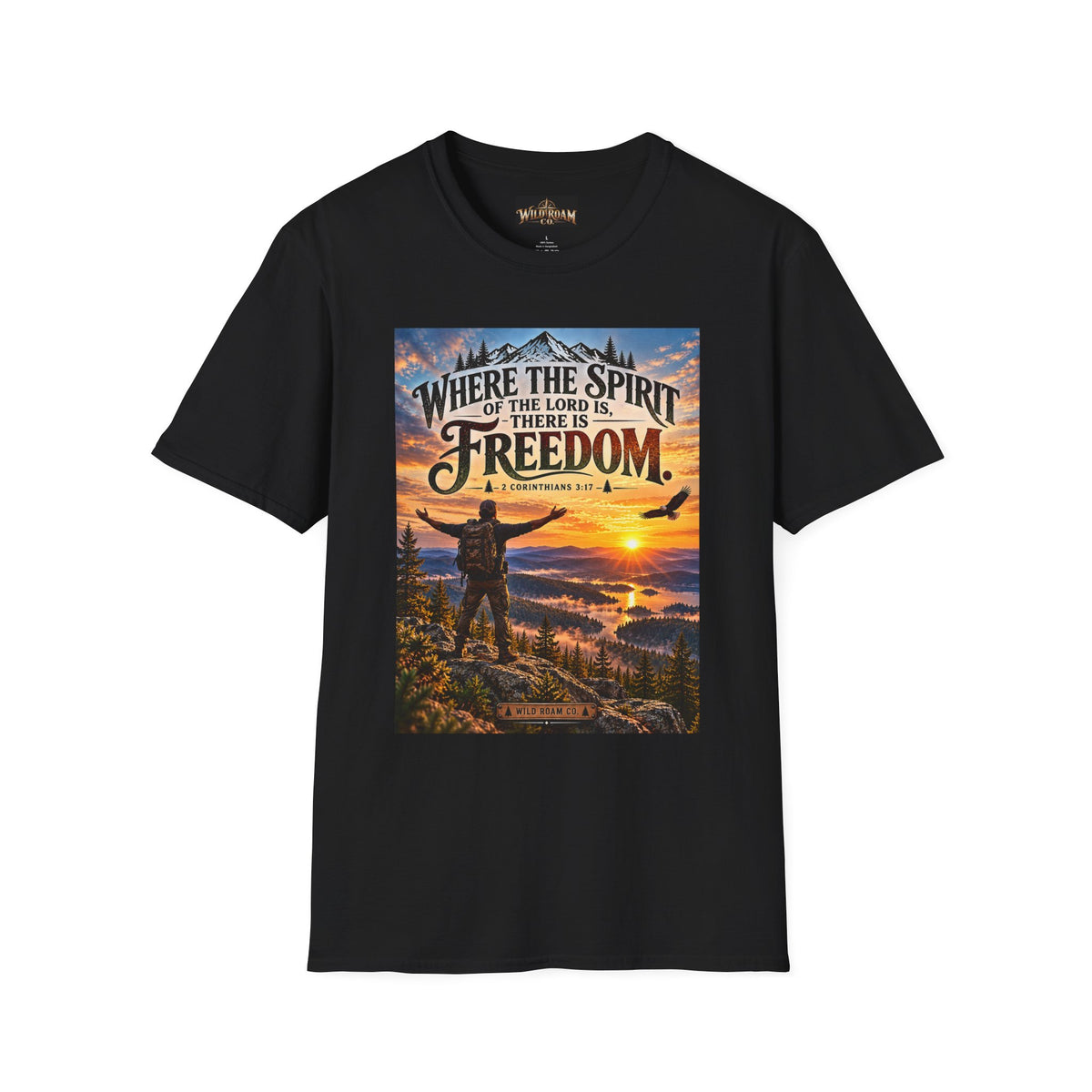 Men's Freedom Sunrise Christian T-Shirt – "Where the Spirit of the Lord is, there is Freedom"