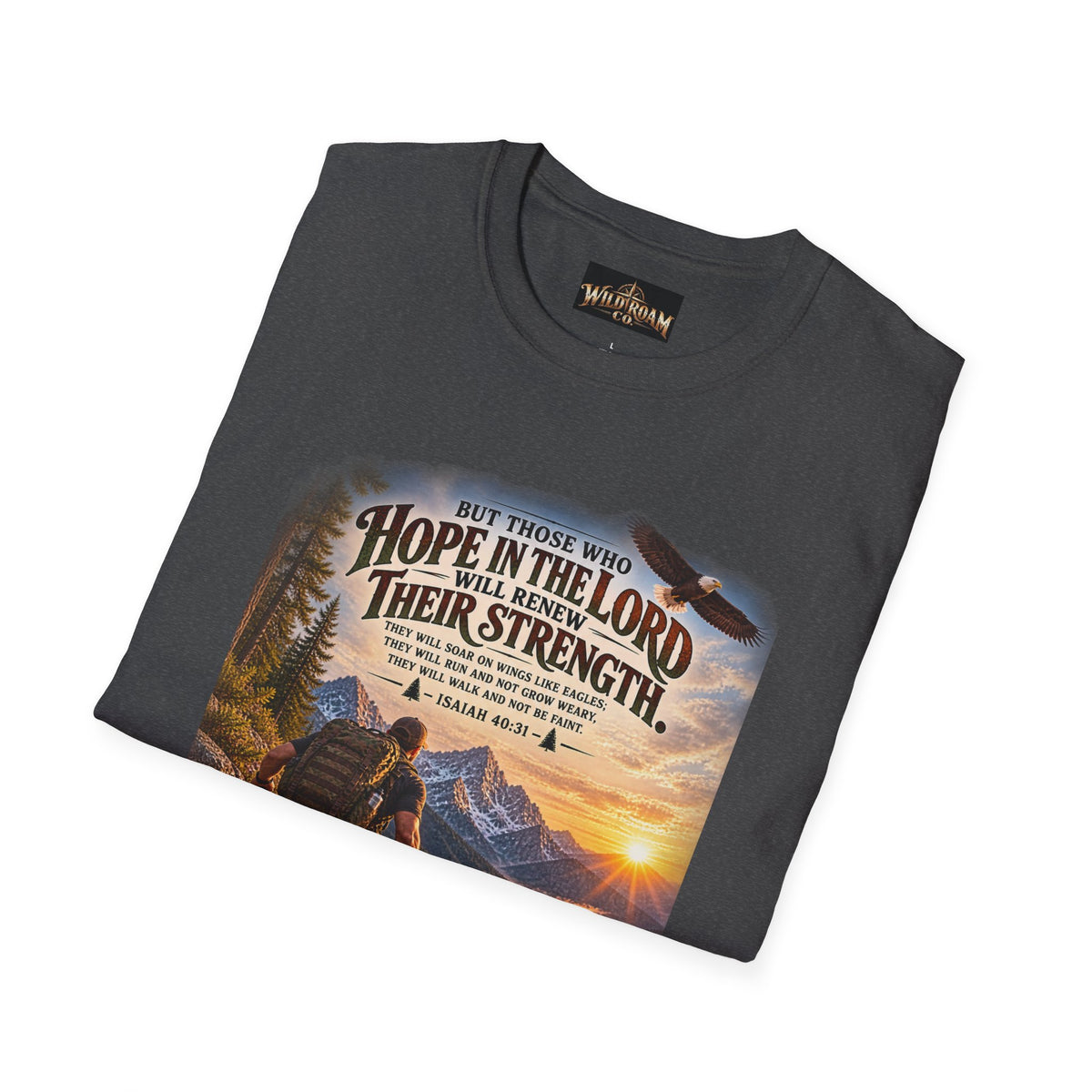 Men's Christian Hiking T-Shirt — "Those Who Hope in the Lord Will Renew Their Strength" Inspirational Faith Tee