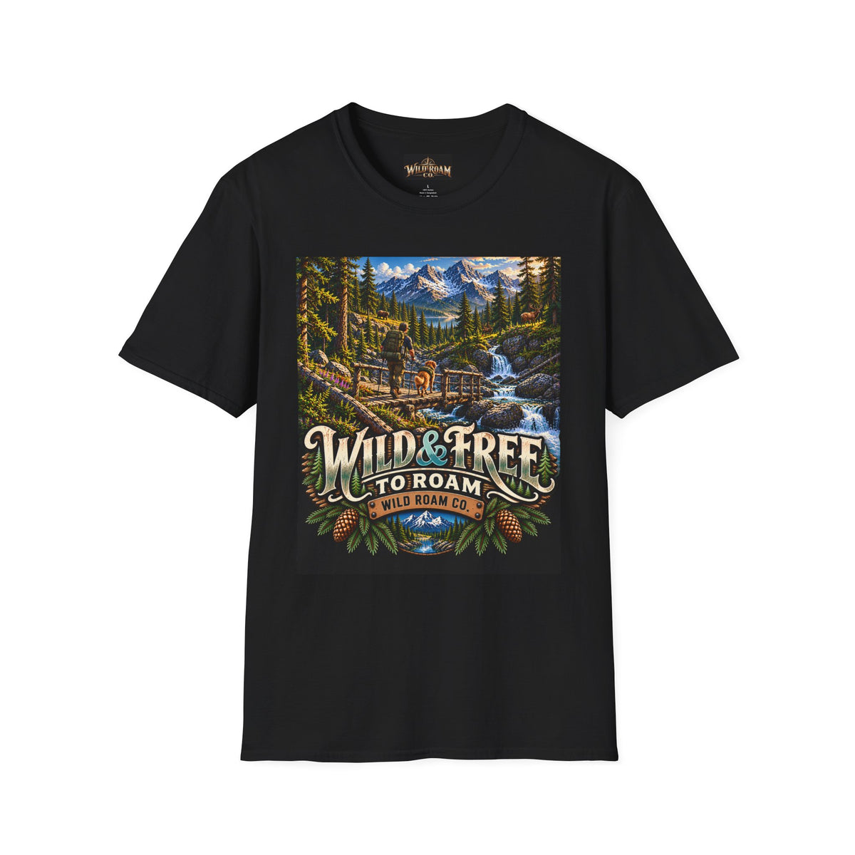 Wild & Free To Roam T-Shirt — Vintage Mountain Nature Graphic Tee