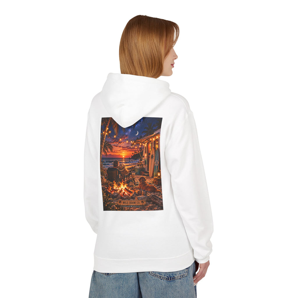 Wild Roam Co Hoodie-- Beach Bonfire Surf Graphic Hoodie
