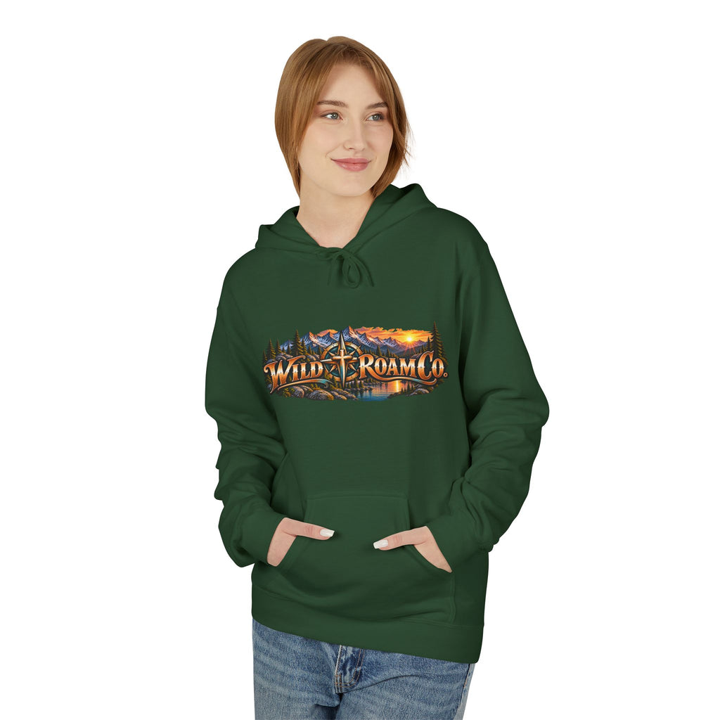 Men's Wilderness Campfire Hoodie — "The Heavens Declare" Scenic Christian Adventure Pullover