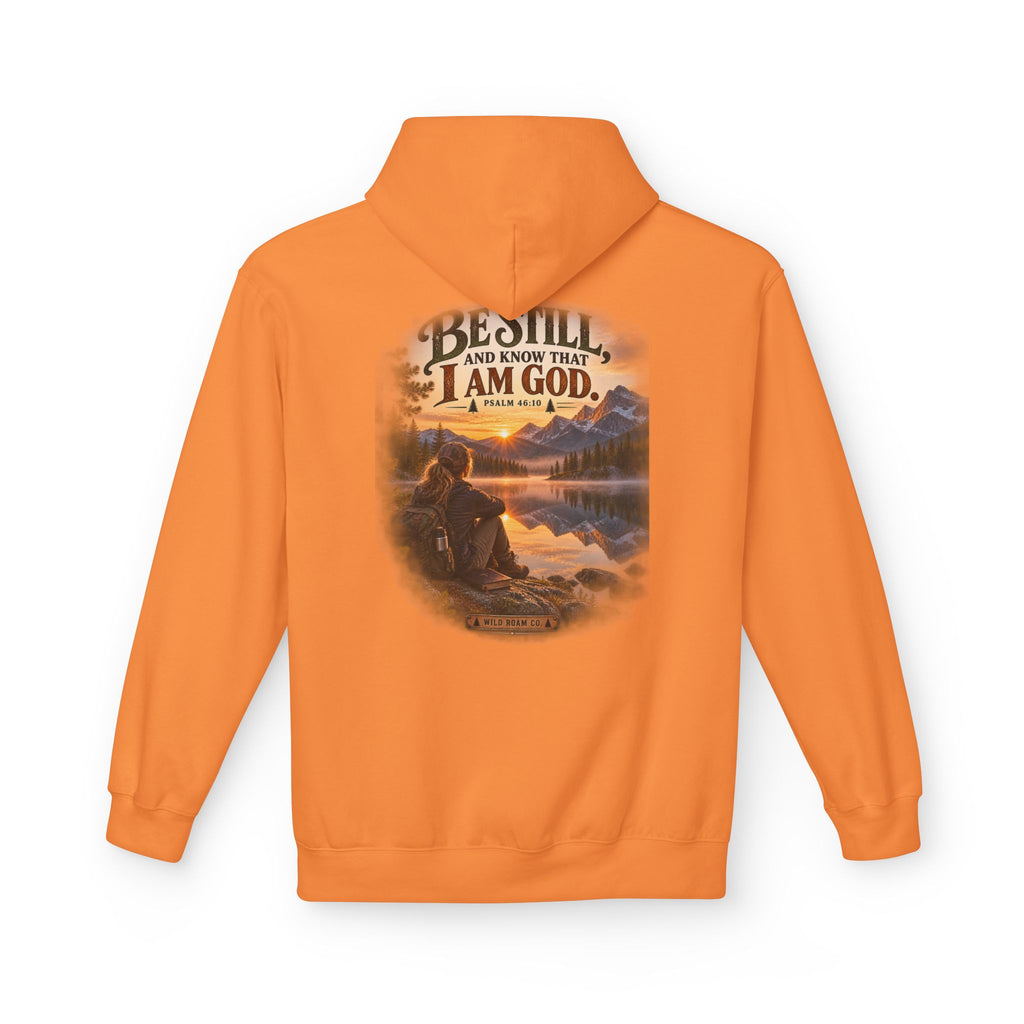 Women's Be Still Hoodie — 'Be Still and Know That I Am God' Scenic Christian Hoodie