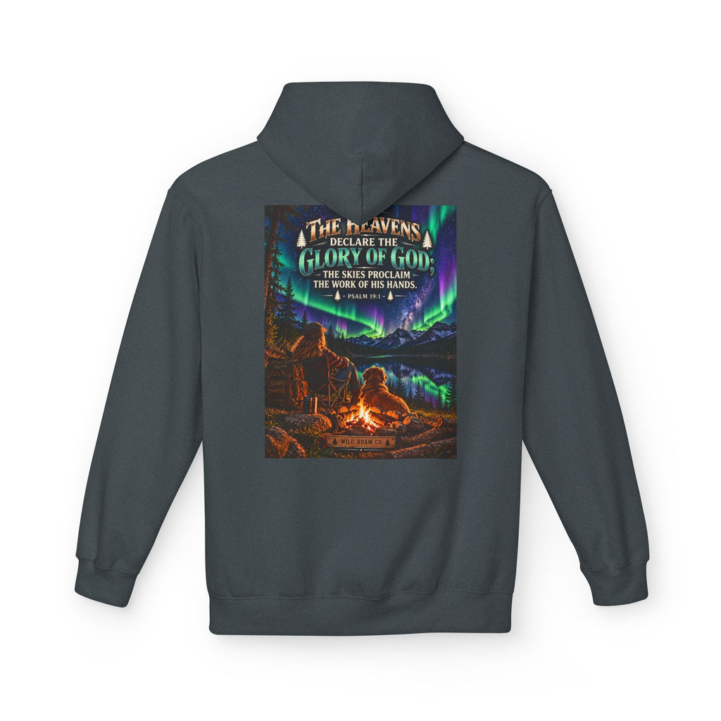 Women's Hoodie - 'Wild Roam Co.' Scenic Christian Campfire Hoodie with Aurora Psalm Design
