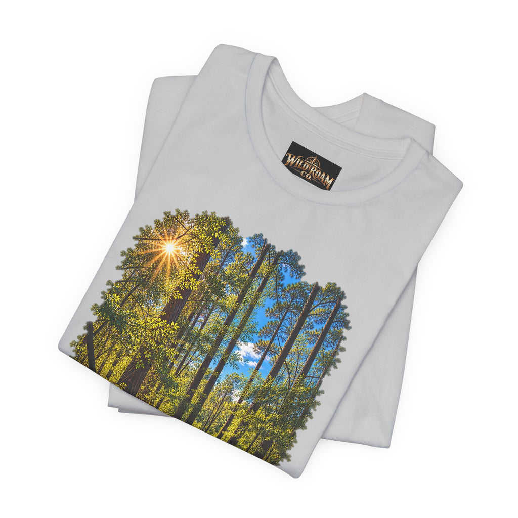 Wild Roam Co Unisex Tee--Matt 7:14 Forest Path