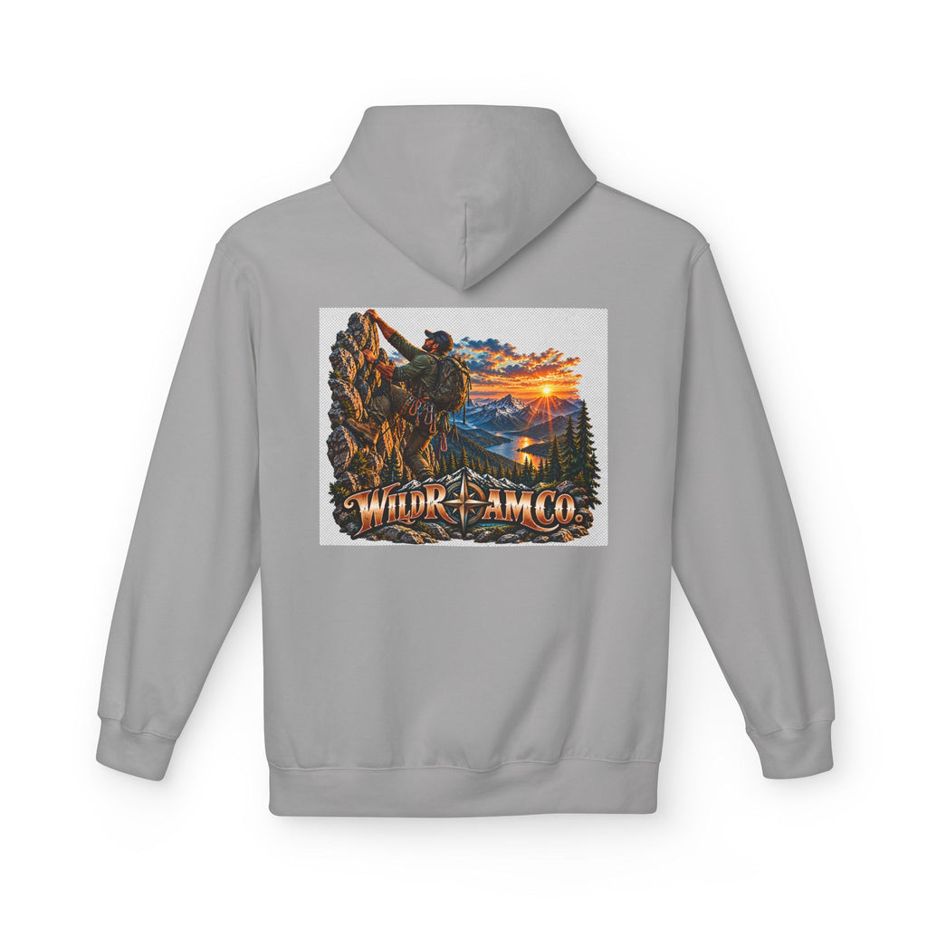 Men's Wild Roam Co. Adventure Hoodie — Mountain Sunset Outdoor Graphic Sweatshirt