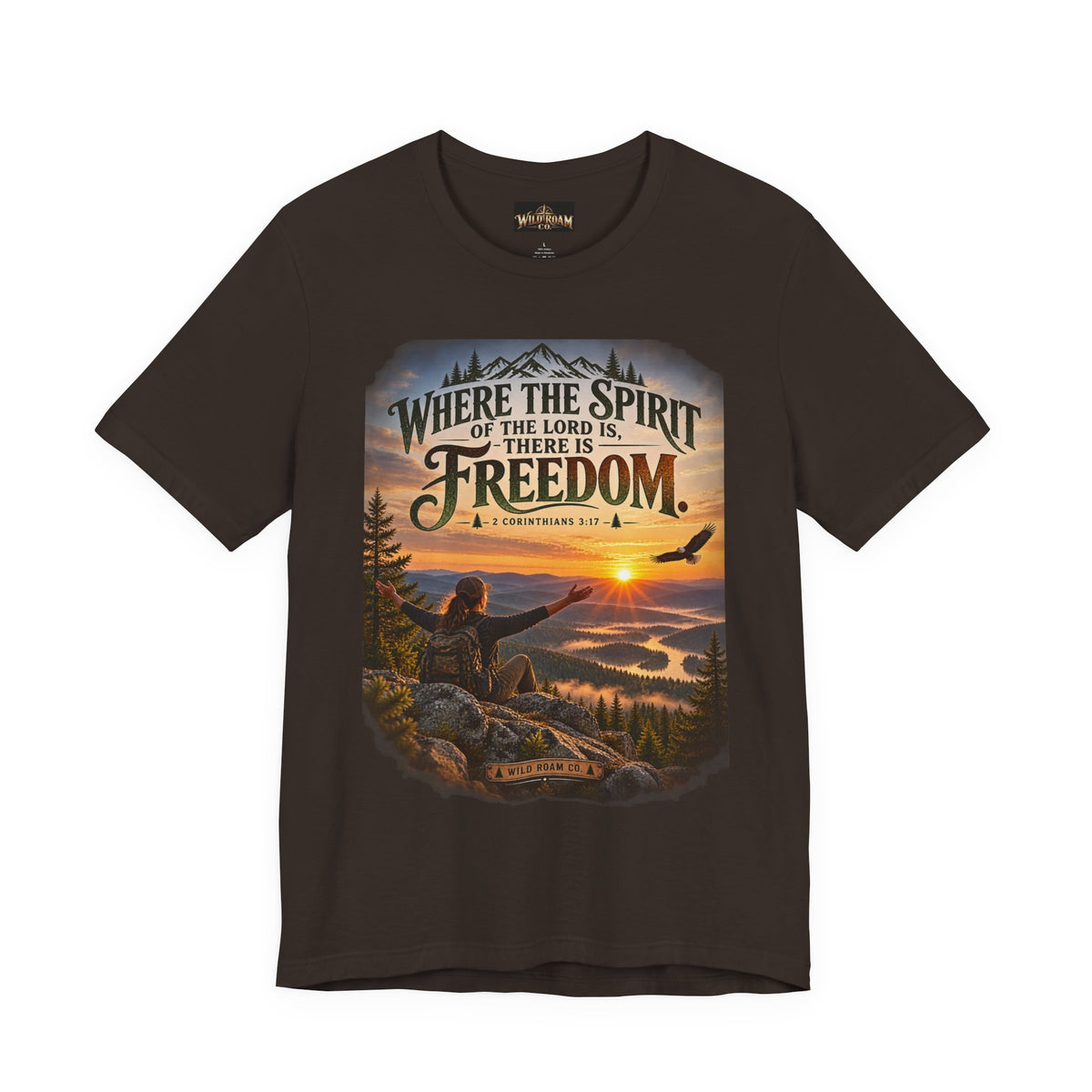 Women's Freedom Sunrise Tee — "Where the Spirit of the Lord is, there is Freedom" Christian T‑Shirt