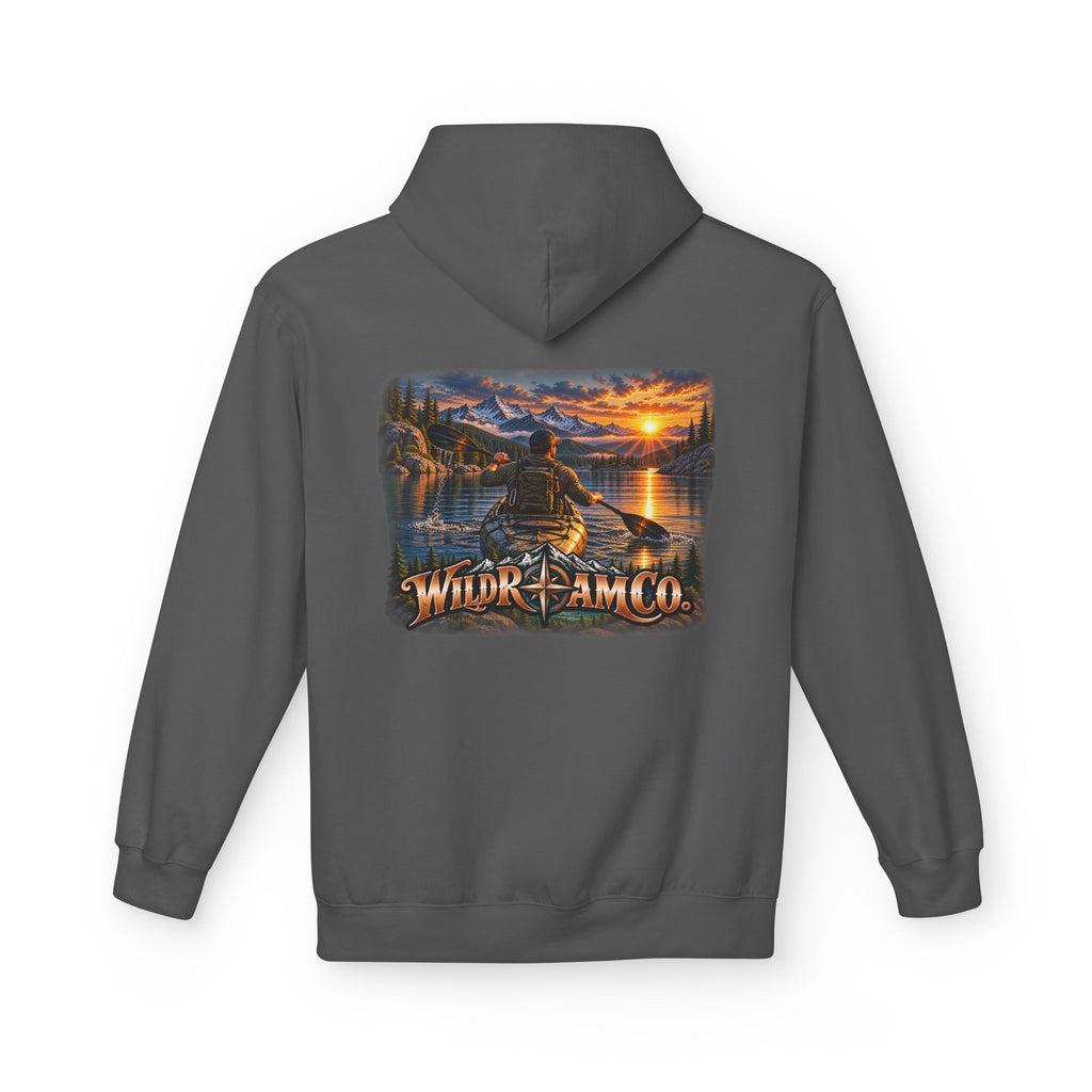 Wild Roam Co. Men's Hoodie — Sunset Kayak Graphic Hoodie