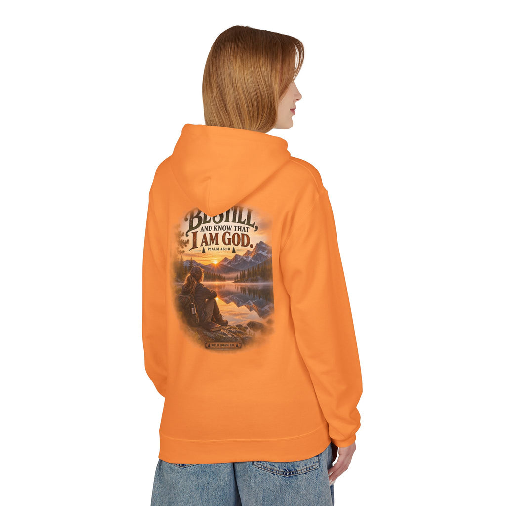 Women's Be Still Hoodie — 'Be Still and Know That I Am God' Scenic Christian Hoodie