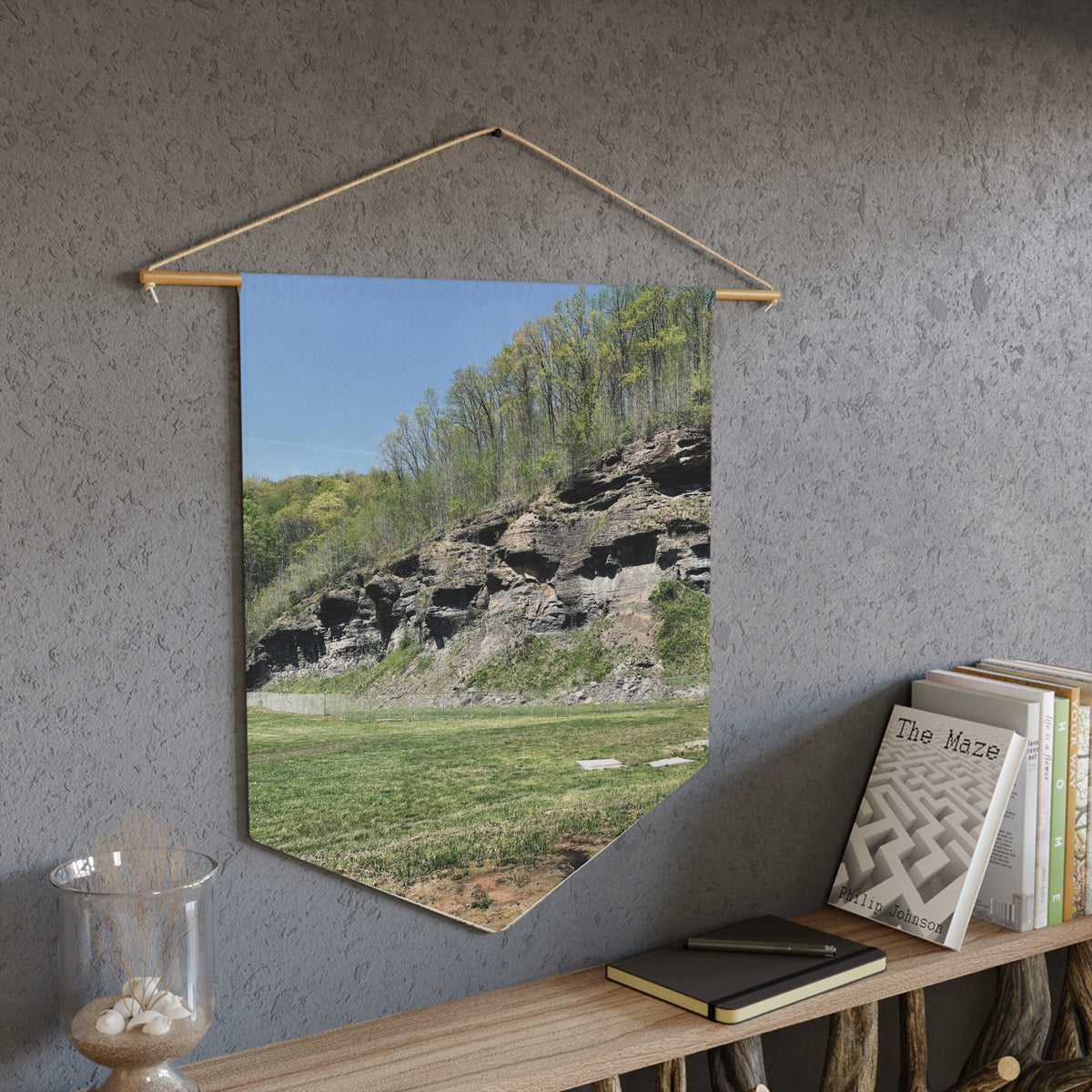 Scenic Rock Cliff Pennant Banner – Nature Landscape Wall Hanging
