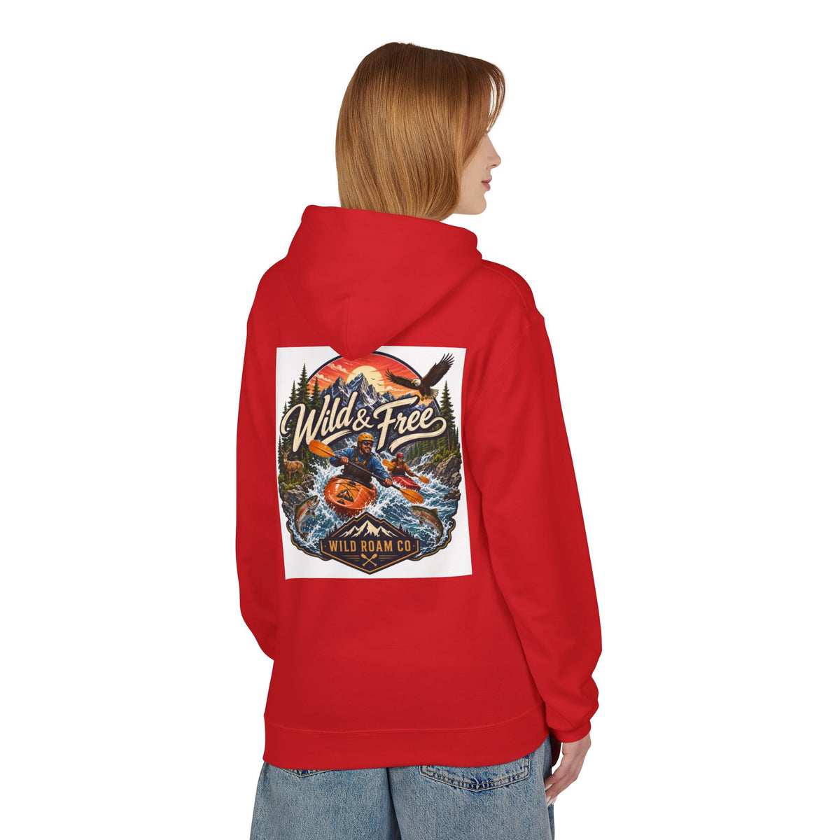 Hoodie — "Wild & Free" Kayak Adventure Pullover