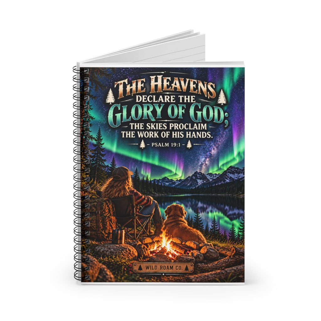 Psalm 19:1 Camping Notebook — "The Heavens Declare the Glory of God" Spiral Journal