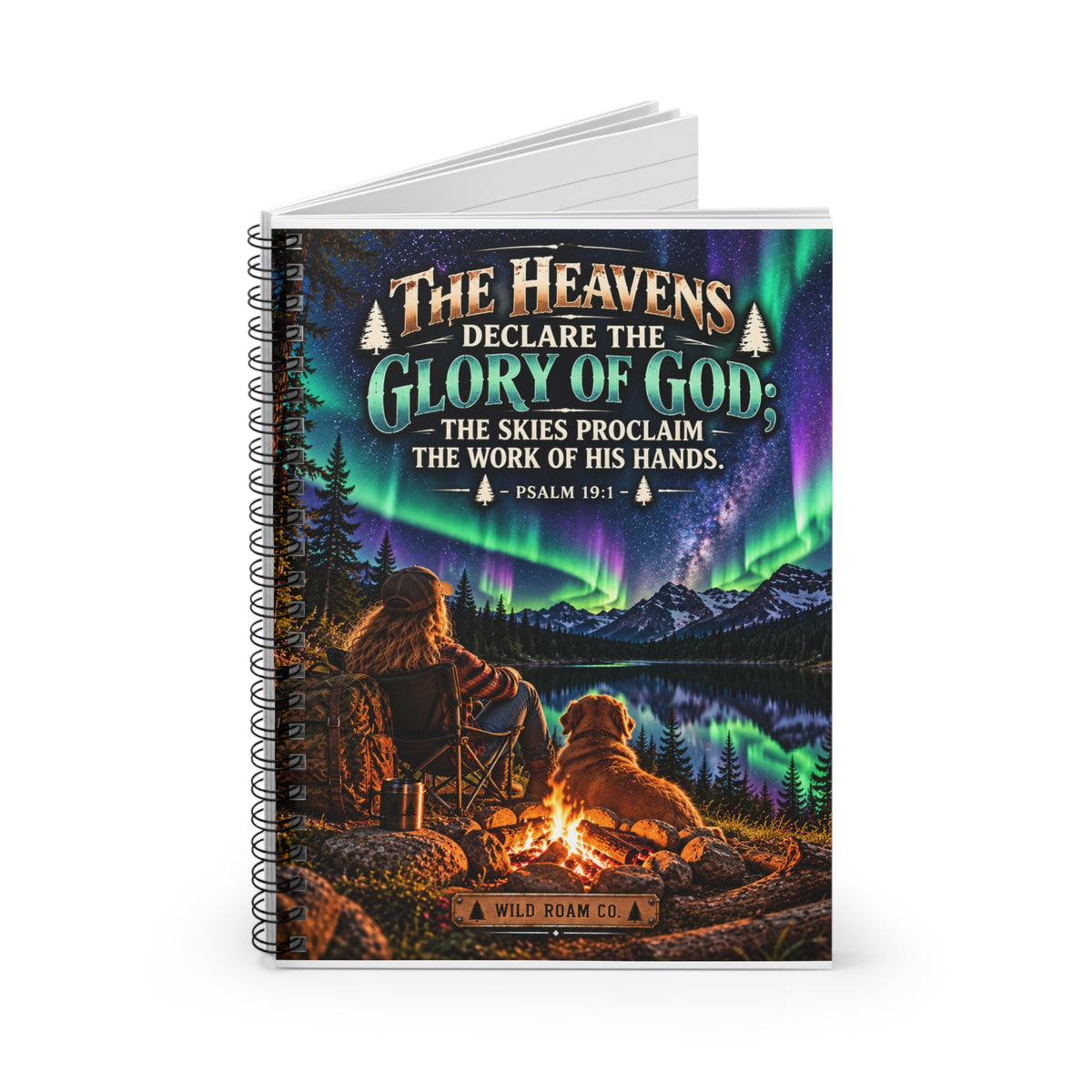 Psalm 19:1 Camping Notebook — "The Heavens Declare the Glory of God" Spiral Journal