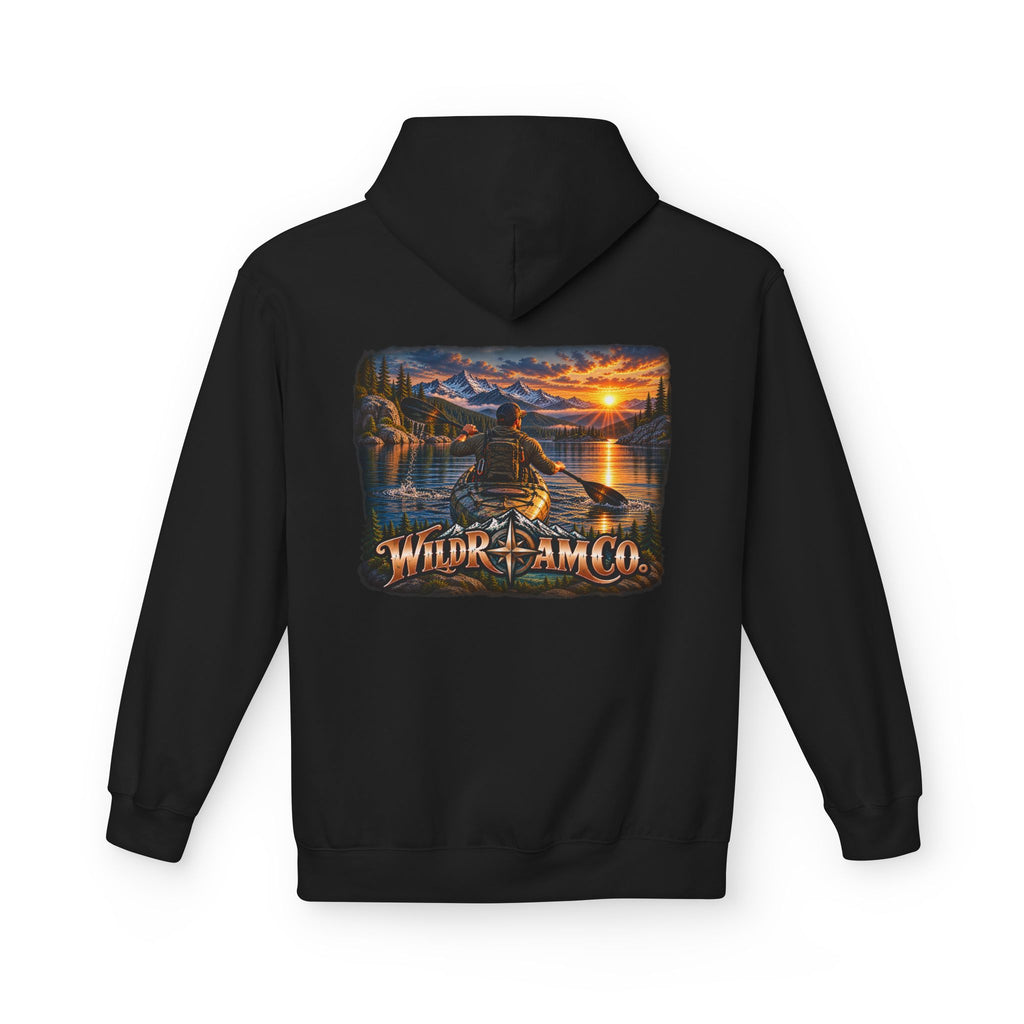 Wild Roam Co. Men's Hoodie — Sunset Kayak Graphic Hoodie