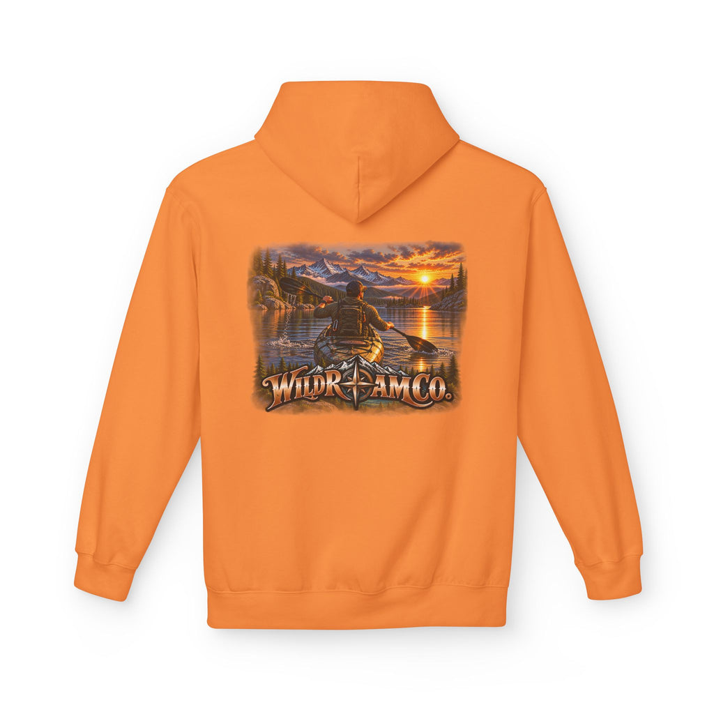 Wild Roam Co. Men's Hoodie — Sunset Kayak Graphic Hoodie