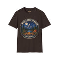 Camping T-Shirt — "Wild & Free to Roam" Mountain Campfire Graphic