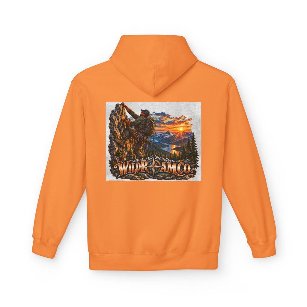Men's Wild Roam Co. Adventure Hoodie — Mountain Sunset Outdoor Graphic Sweatshirt