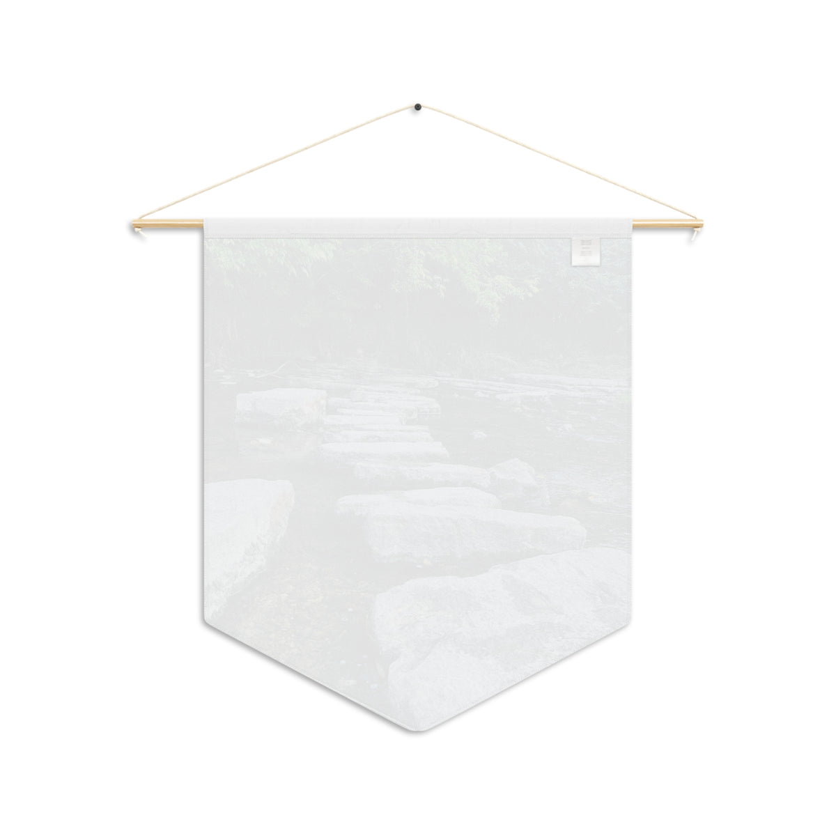 River Stepping Stones Pennant — Nature Wall Banner for Home, Cabin & Outdoor Lovers