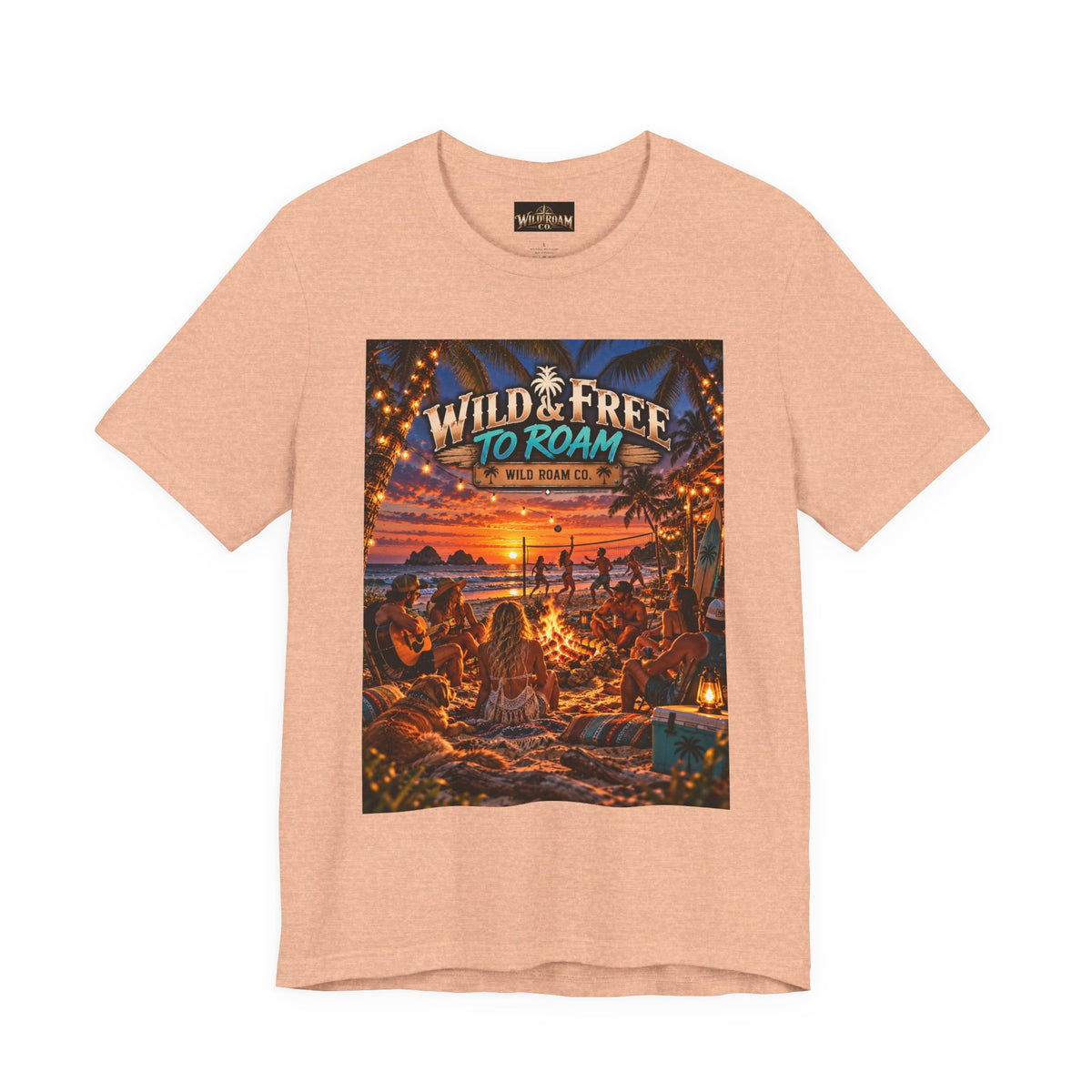 Wild & Free Beach Sunset T‑Shirt — "Wild & Free to Roam" Graphic Tee