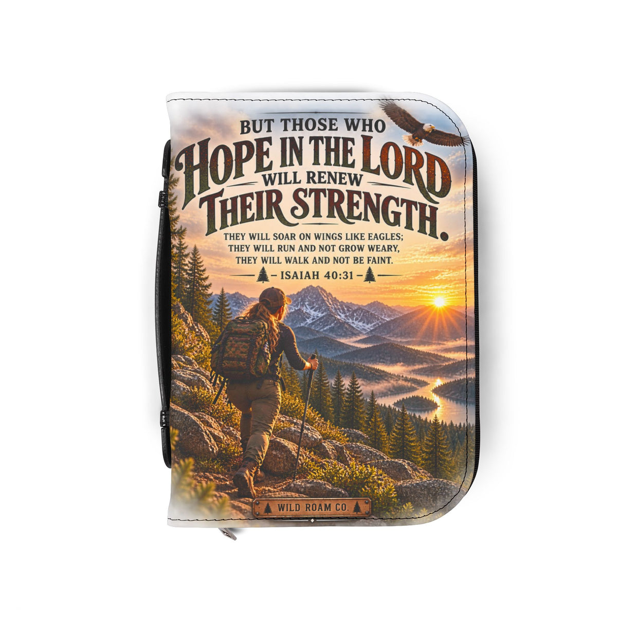 Inspiring Isaiah 40:31 Bible Cover — Hope in the Lord Mountain Design